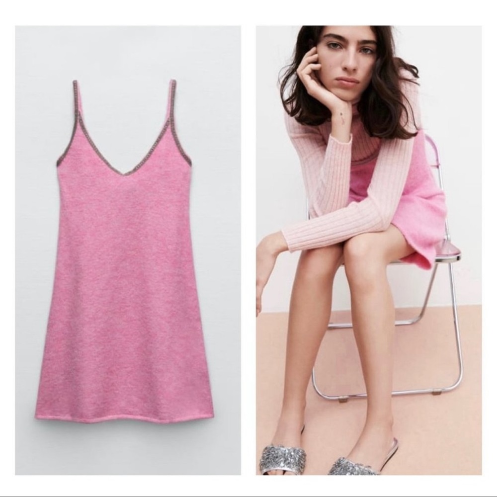 ZARA ALPACA PADDED STRAPY DRESS